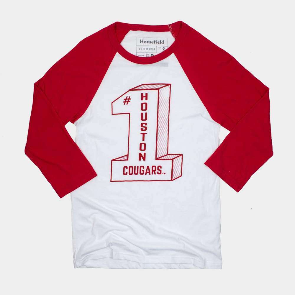Vintage Houston Cougars #1 Baseball Tee Style001