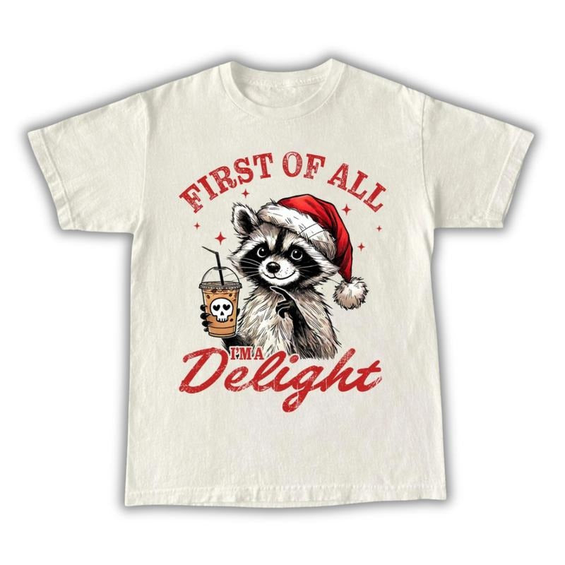I Am A Delight Christmas Raccoon Shirt, Funny Christmas, Happy Holiday Christmas Shirt