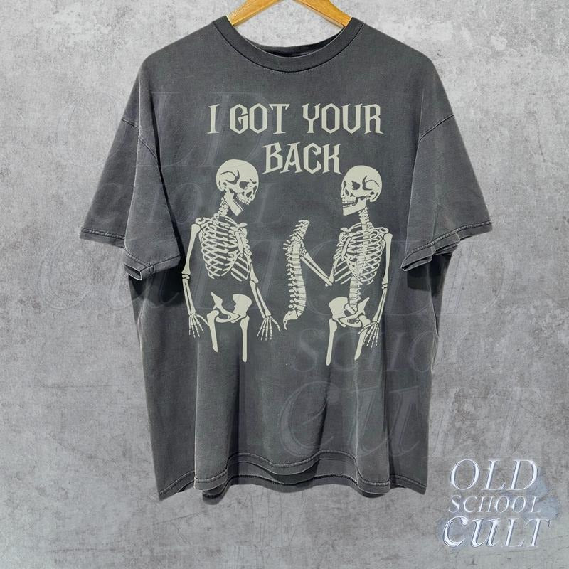I Got Your Back Skeleton T-Shirt, Funny Skull Shirt, Vintage Skellie Y2k Tee, Vintage Graphic Shirt, Halloween Quote Gift, Skeleton Lovers