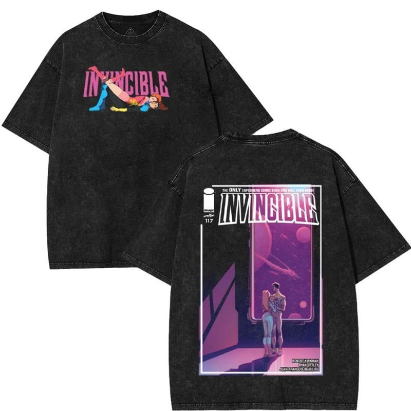 Invincible Mark Grayson Atom Eve Love Comics Wash Tshirt Cotton T-shirt, Laid-Back Vibe, Always in Style, Wardrobe Staple, For