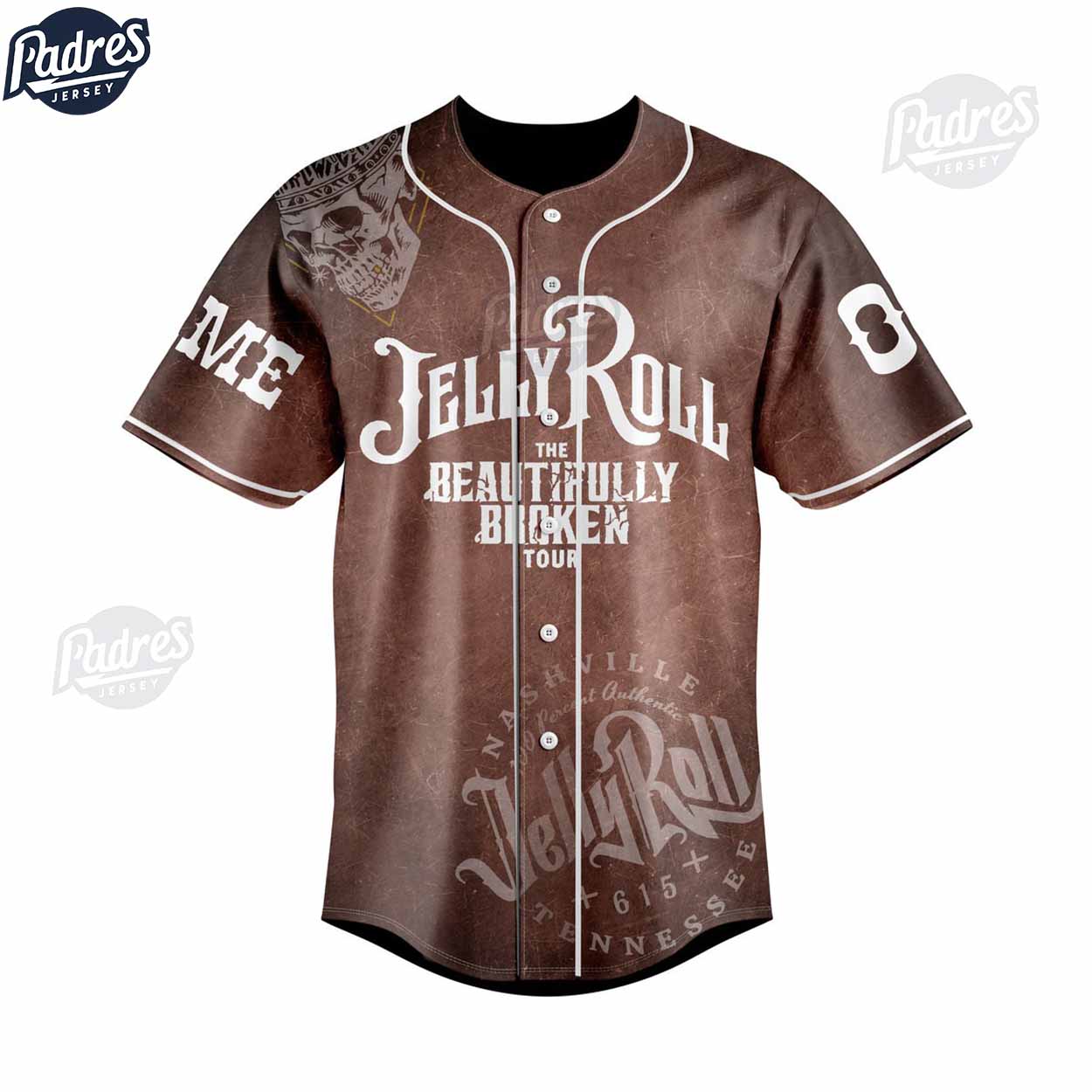 Custom Jelly Roll The Beautifully Broken Tour Baseball Jersey Style - Padres Jersey Oasis: Elevate Your Baseball Style Game