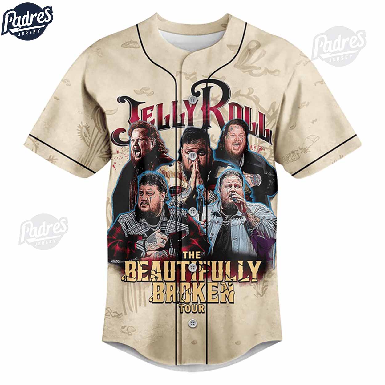 Jelly Roll The Beautifully Broken Tour Baseball Jersey Style - Padres Jersey Oasis: Elevate Your Baseball Style Game
