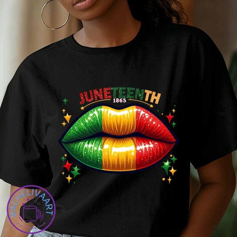 Juneteenth , Juneteenth since 1865 , Juneteenth Lips , Black History , Breaking Every Chain , Black Queen , Trend