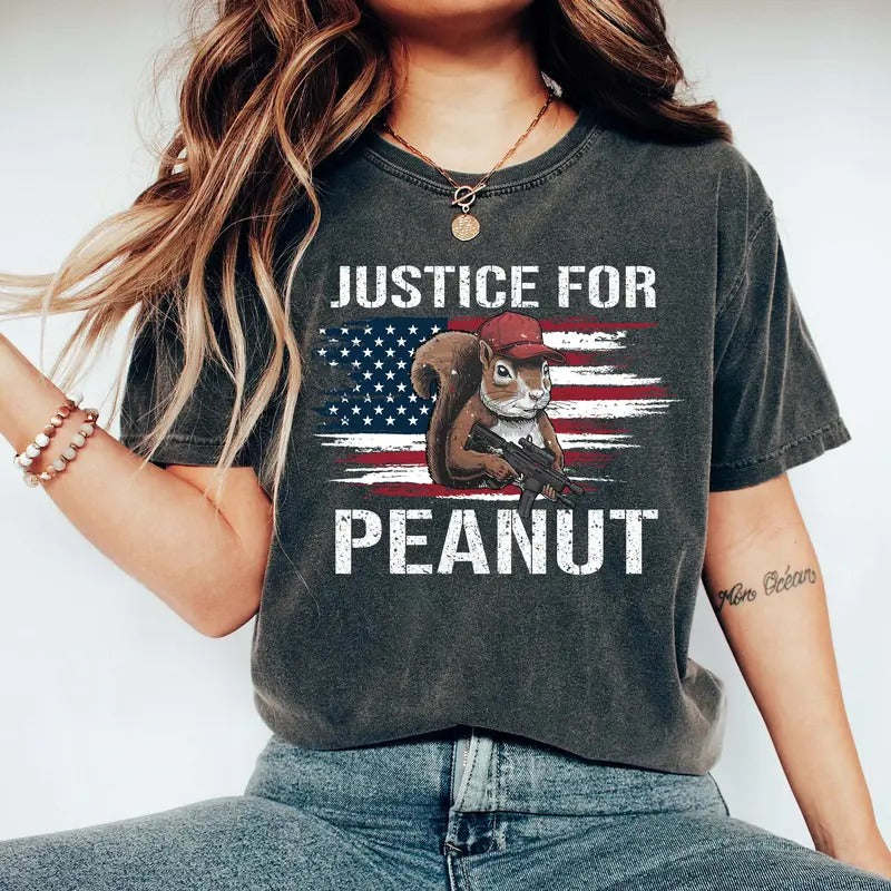 Justice For Peanut The Squirrel Shirt, Animal Lovers Tee, Unisex Peanut Justice T-Shirt Gift Idea, Peanut Support Shirt