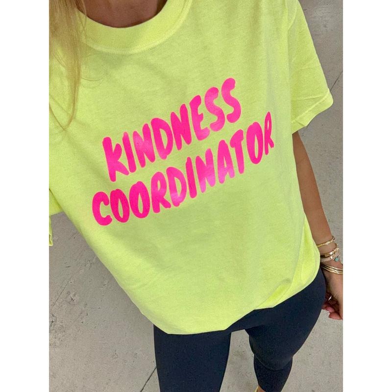 Kindness Coordinator Neon Yellow Tee