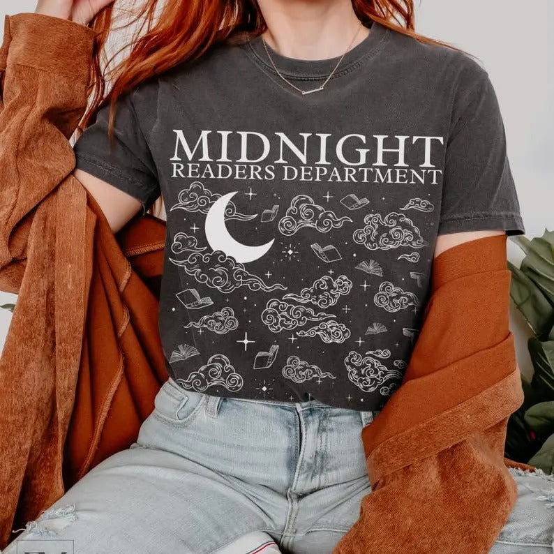 Late night readers book club gift reading sweatshirt or t-shirt night owl bookstagram booktok merch retro literary bookworm
