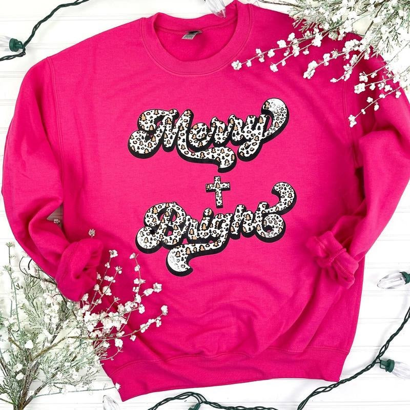Leopard Merry & Bright Sweatshirt