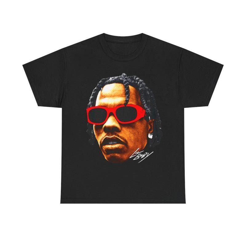 Lil Baby Vintage Rap Tee, Hip Hop Graphic Print T-Shirt, Merch T Shirt Lil Baby Oversized Casual Tee Shirt, 100% Heavy Cotton Shirt Classic Fabric Menswear Top Streetwear
