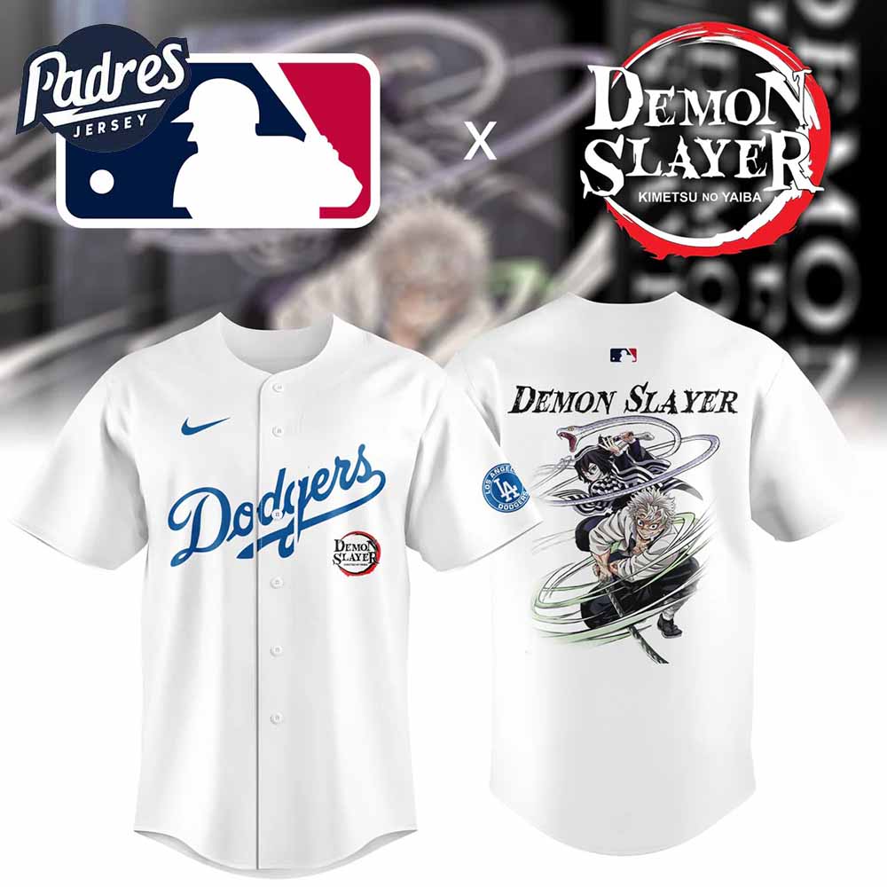 Los Angeles Dodgers Baseball Jersey x Demon Slayer 2025 New Season White Jersey - Padres Jersey Oasis: Elevate Your Baseball Style Game
