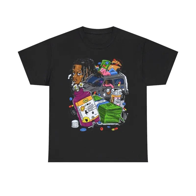 Lucki Rapper Y2k 90s HipHop Vibes Heavy Cotton Graphic TShirt Tshirt Shirt HipHop Rap Tee Casual Menswear Retro Top Vintage Comfy