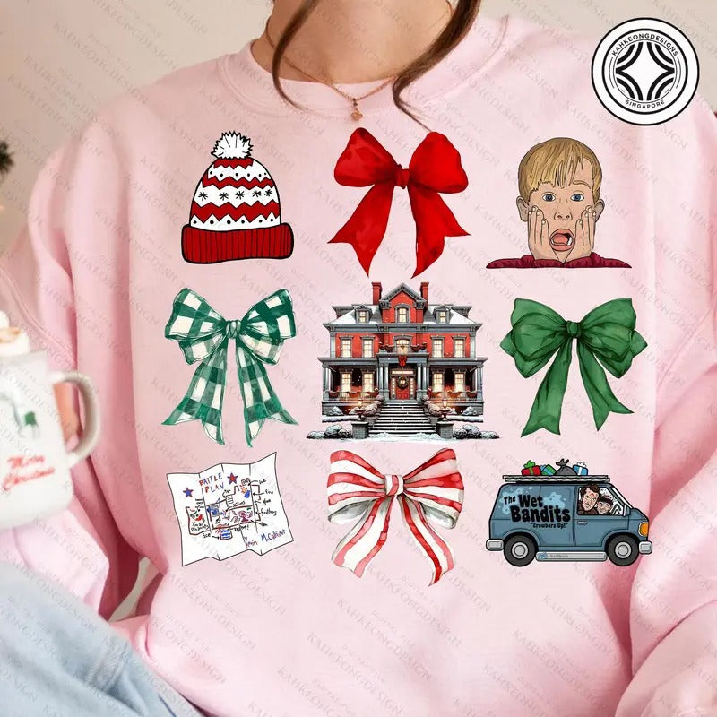 MERRY Christmas 90s Movies Shirt for Men and Women, Loose Fit Pullover with Medium-Heavy Fabric