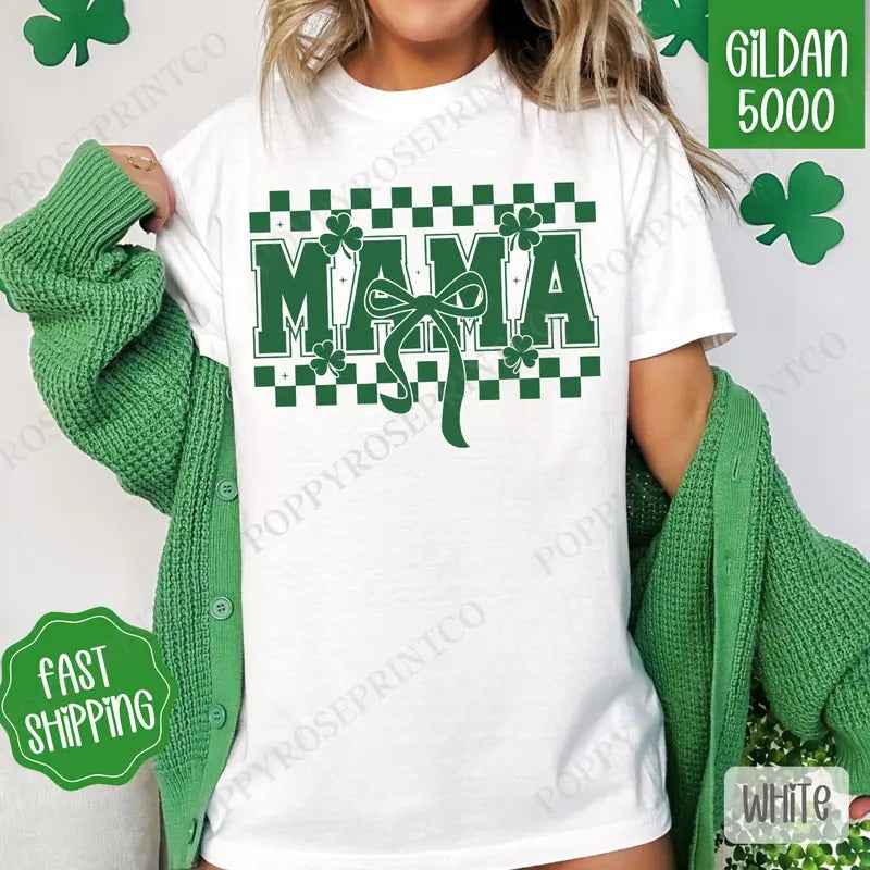 Mama St Patrick Shirt Gildan, St Patrick's Day Women's Tee, Cute Women's Tshirt Plus Sizes