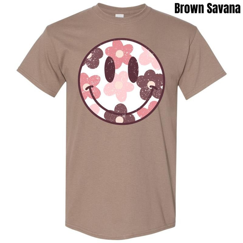 Mauve Mix Happy Face Gildan Short Sleeve T-Shirt 'NLB'