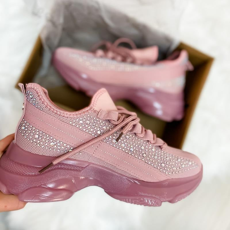 Mauve Rhinestone Sneaker