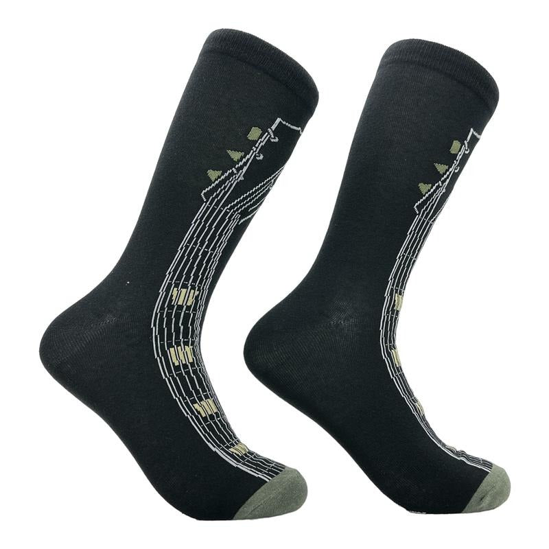 Men's Guitar Socks Funny Sarcastic Musical Graphic Novelty Footwear Funny Graphic Socks Comfortable Fitted Spandex Cotton