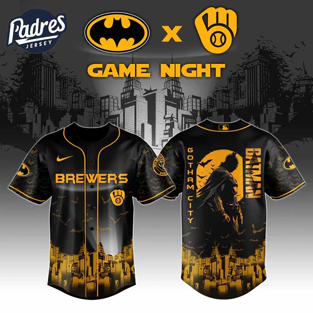 Milwaukee Brewers x DC Batman Game Night Baseball Jersey 2025 - Padres Jersey Oasis: Elevate Your Baseball Style Game