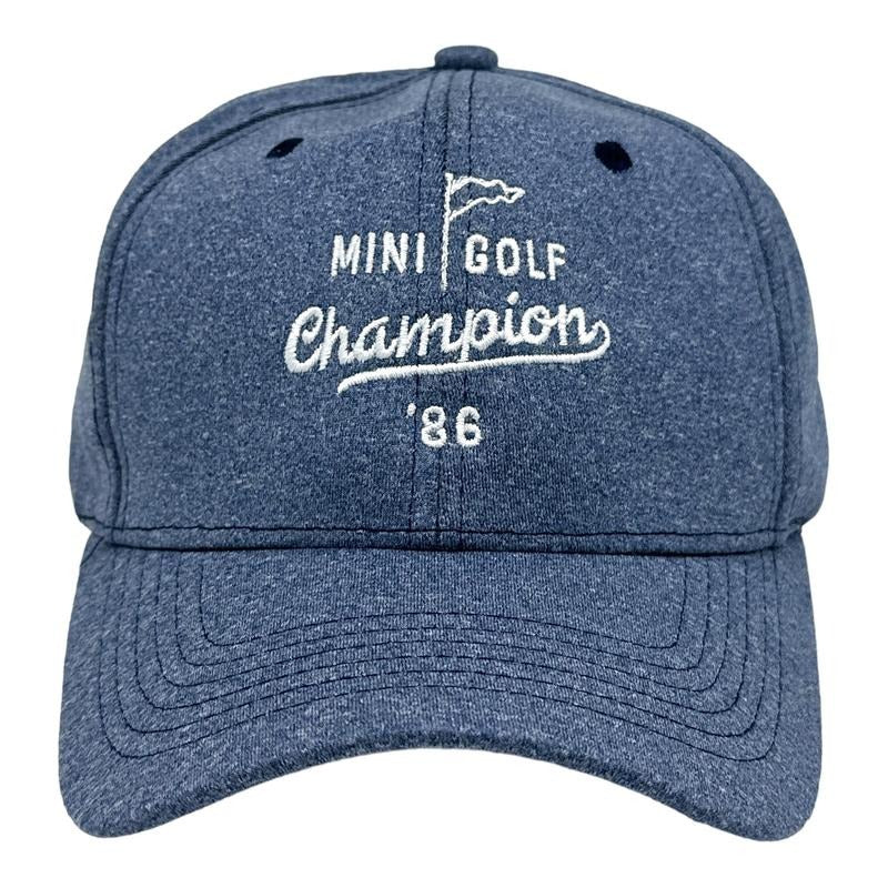 Mini Golf Champion Hat Funny Retro Putt Putt Champ Graphic Cap Funny Hats Vintage Funny Golf Novelty Caps for Men Navy - Standard