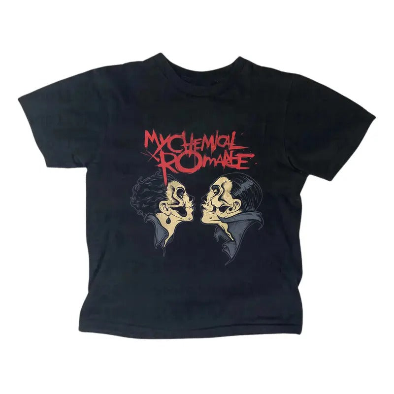 My Chemical Romance Baby Tee, Alternative Rock Band Shirt, Punk Rock, Gothic Emo Girl Tops,Y2K Style, Casual Cotton Short Sleeve, Women Fitted T-Shirt