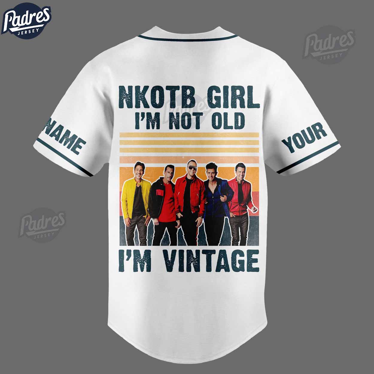 NKOTB Girl I'm Not Old I'm Vintage Custom Baseball Jersey - Padres Jersey Oasis: Elevate Your Baseball Style Game
