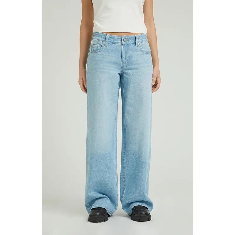 Pacsun Women's Casey Low Rise Baggy Jeans Pale Light Indigo