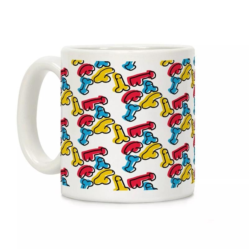 Pop Art Penis Pattern Coffee Mug 11oz-15oz, Printed in the USA, Handy for Coffee and Tea, Funny Coffee Mug, Gift Ideas