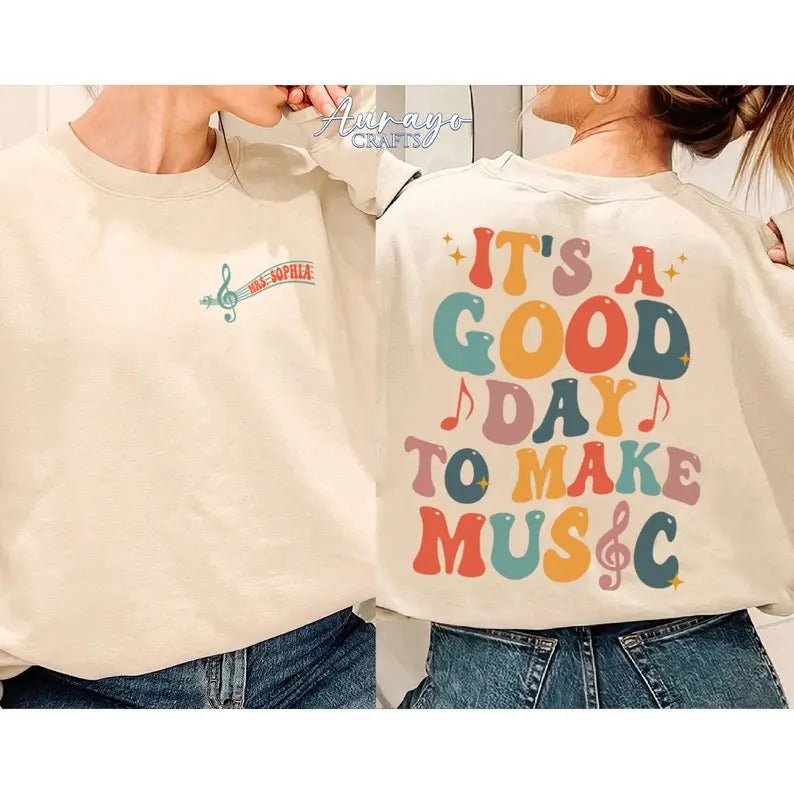 Premium It's A Good Day To Make Music Shirt, Custom Music Teacher Shirt, Music Teacher Gift, Teacher Gifts, Appreciation gift, Back To School gift
