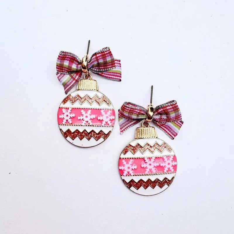 Preppy Pink Ornament Earrings