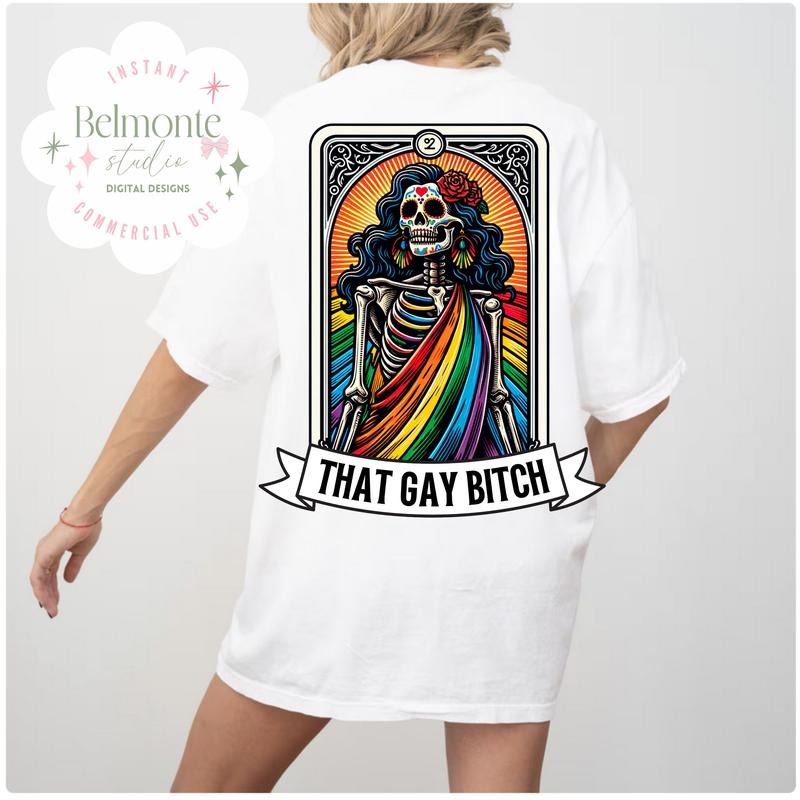 Pride T Shirt Hoodie Sweater Spring That Gay b*tch Tarot Pride Summer Trendy LGBTq Pride Month Clothing Gay b*tch Funny LGBTq Shirt Tarot