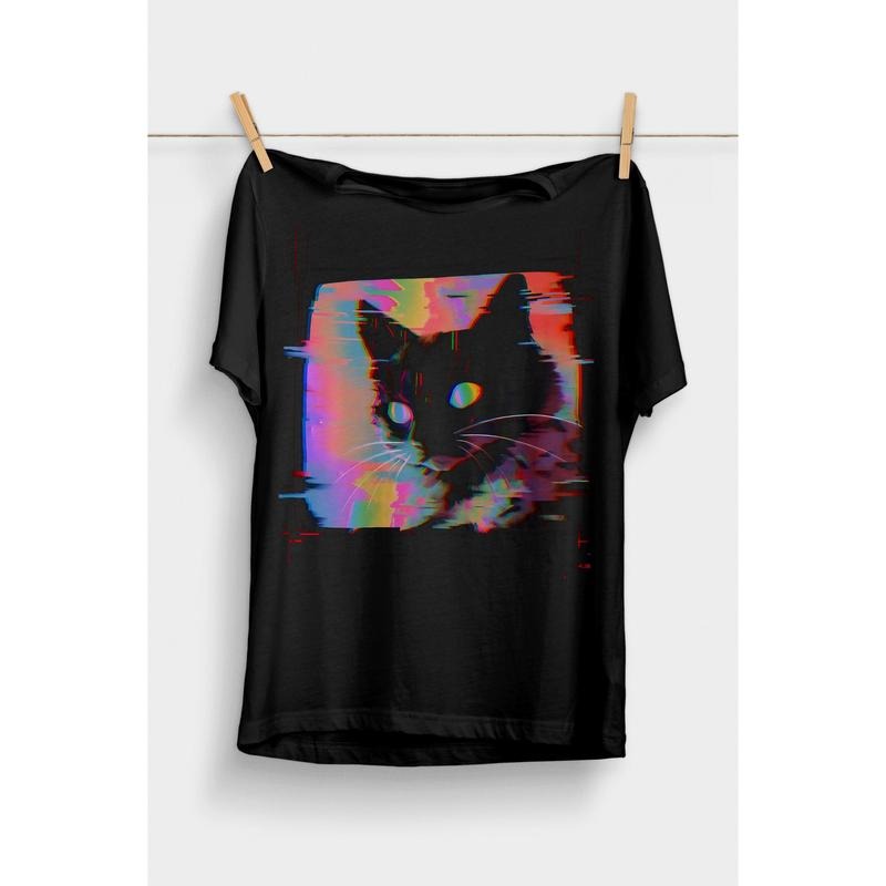 Psychedelic Weirdcore Cat T-Shirt | Vaporwave Aesthetic | Trippy Alt Clothing | Grunge Clothes | Harajuku Punk T-shirt, sweater and Hoodie