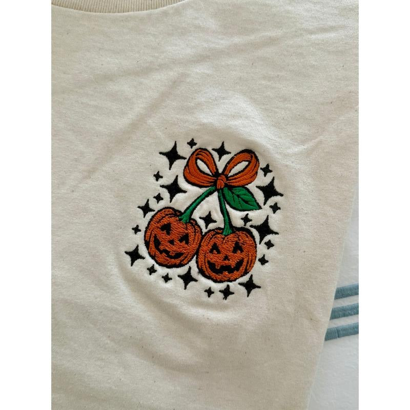 Pumpkin Bow Embroidered Tee - Project Save The Tees