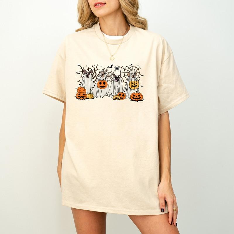 Retro Halloween T-Shirt, Halloween Sublimation Design, Halloween Dog T-Shirt, Ghost Dog T-Shirt, Fall Sublimation, Pumpkin T-Shirt, Spooky Season T-Shirt