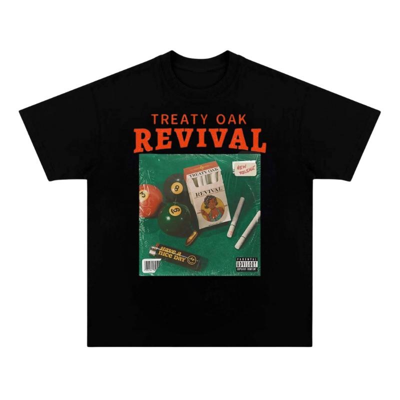 Revival Hustle - Retro Album Style Tee, Vintage Graphic Tee, Unisex Cotton Crewneck T-Shirt - Medium, Short Sleeve, Casual Streetwear Printed Tee Menswear Top