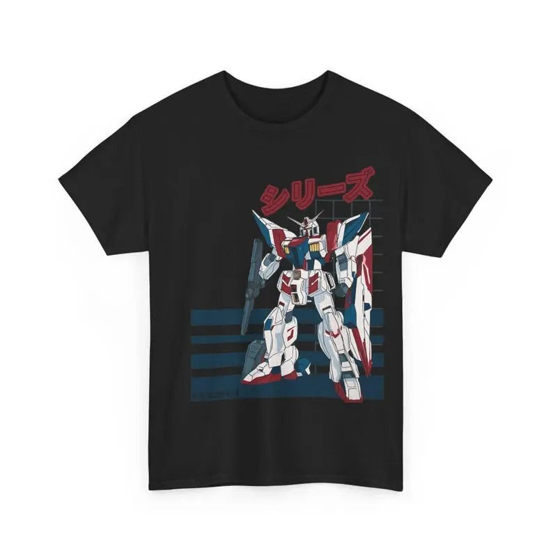 Robot Mech Gundam T-shirt, Oversized Anime Japanese Tee, Jfashion Harajuku Streetwear, 90s Vintage Anime, Retro Gundam Mobile Suit