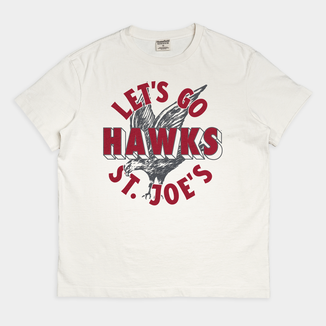 Saint Joseph's "Let's Go Hawks" Vintage Heavyweight Tee Style001