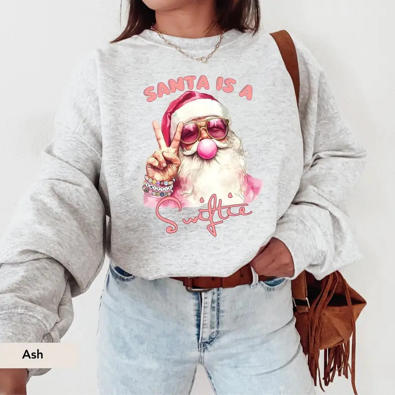 Santa Christmas Sweatshirt, Xmas Sweatshirt, Retro Santa Shirt Gift for Women, Santa Sweatshirt, Christmas Snowman Shirt