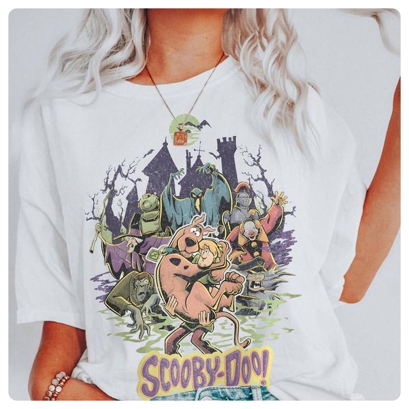 Scooby Doo Shirt Halloween Scooby Doo T-Shirt Scooby Doo Vintage T Shirt Scary Halloween Shirts Movie Tee Halloween T Shirt