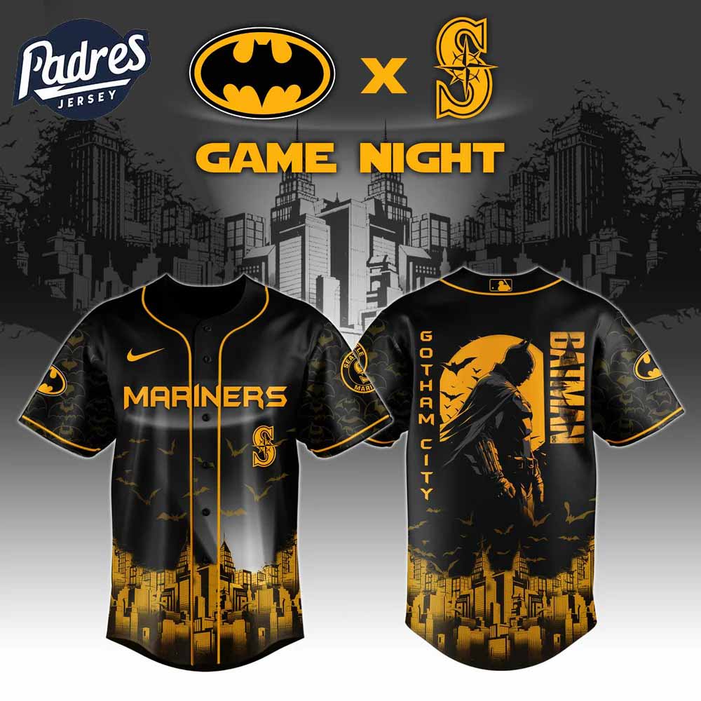Seattle Mariners x DC Batman Game Night Baseball Jersey 2025 - Padres Jersey Oasis: Elevate Your Baseball Style Game