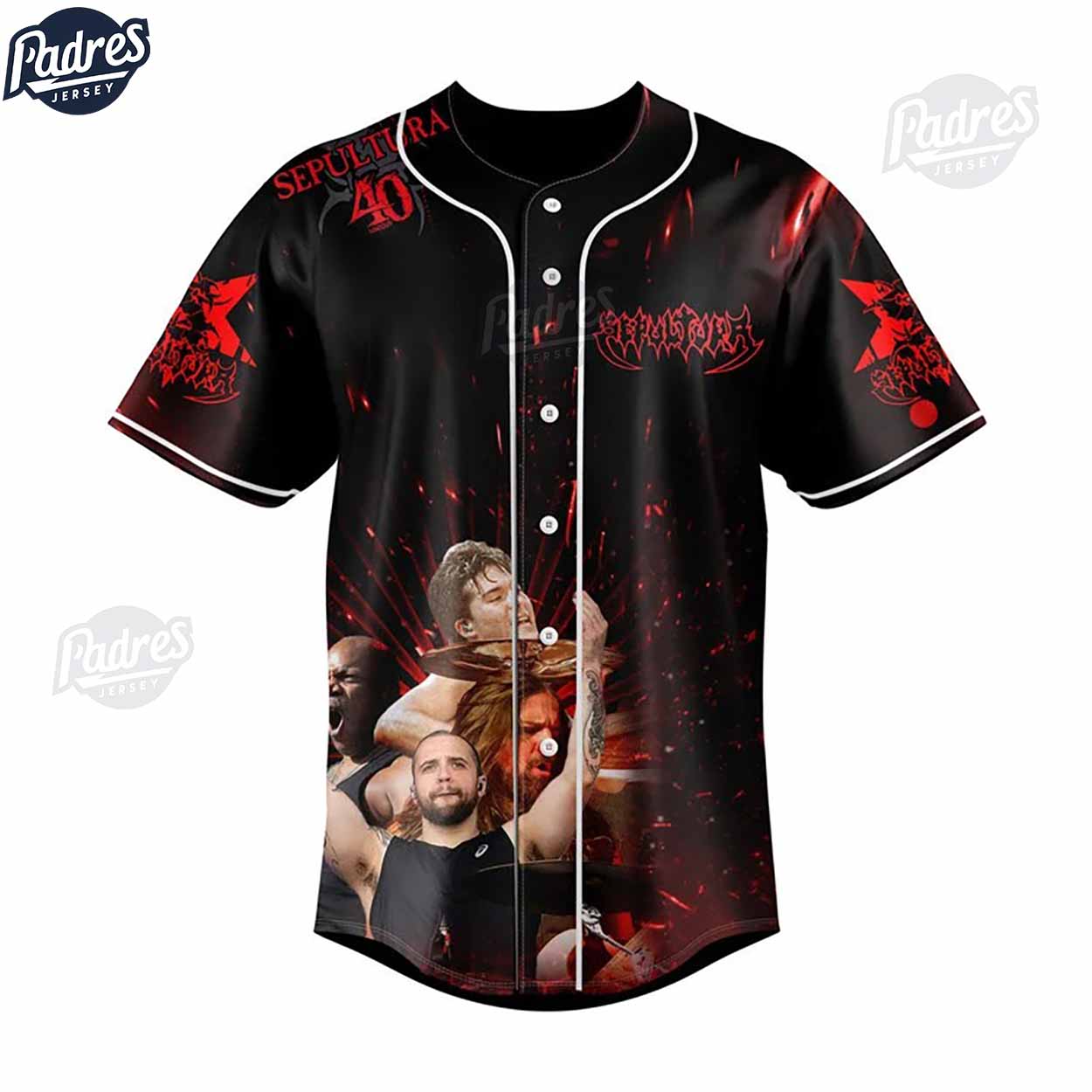 Sepultura 40th Anniversary Tour Custom Baseball Jersey - Padres Jersey Oasis: Elevate Your Baseball Style Game