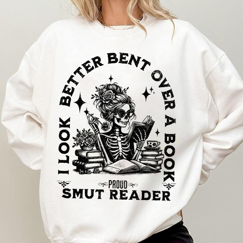 Smut Readers Sweatshirt, Book Lover Gift For Her, Funny Reading Shirt, Spread Those Pages Spicy Reader Novelty , Funny Gift For Mom,Dark Romance Whitestyle{n002}2