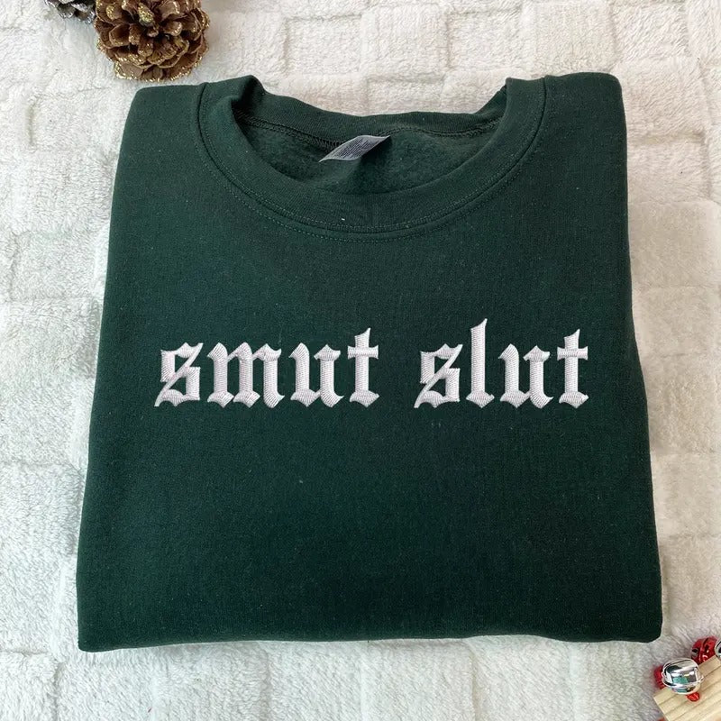 Smut Slut - Dark Romance Embroidered Crewneck Sweatshirt Unisex Fit