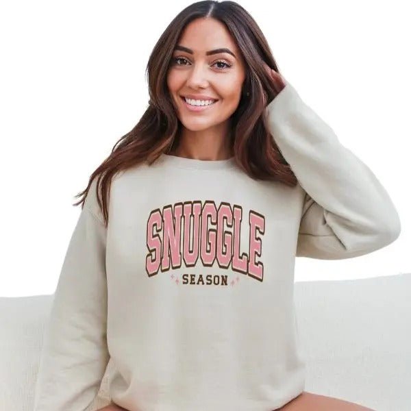 Snuggle Season Unisex Sweatshirt - Hoodie, Comfortable Crewneck Sweatshirt for Cold People, Cozy Sweatshirt for Winter, Varisty Style Trendy - Casual
