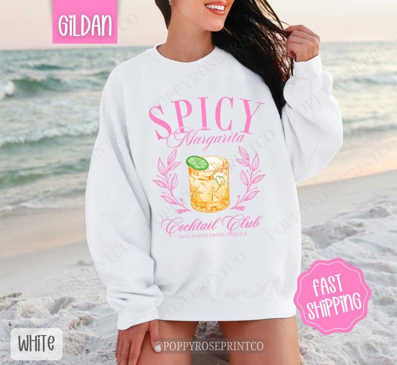 Spicy Margarita Sweatshirt, Cute Cocktail Sweater, Trendy Margarita Crewneck