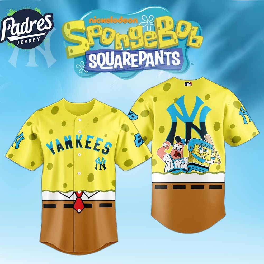 Spongebob X New York Yankees MLB Baseball Jersey 2025 - Padres Jersey Oasis: Elevate Your Baseball Style Game