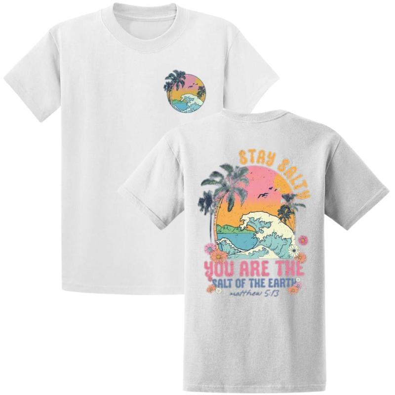 Stay Salty Shirt, Retro Summer Sweatshirt, Christian, Bible Verse T-shirt, Beach Themed Shirts, Holiday Vacation Sweaters, Surfing Hoodie