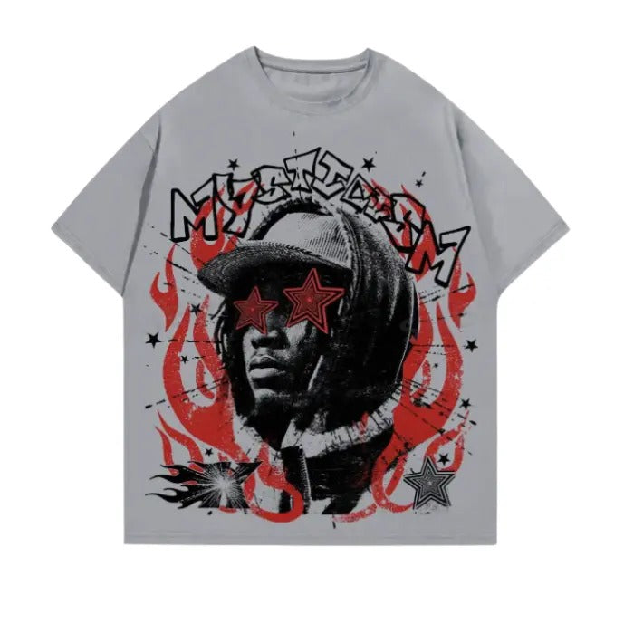 Street Life Men's Portrait Printed Short Sleeve T-Shirt, Suitable For Spring & Summer Daily Wear Tshirt, Sweatshirt, Hoodie Size S- 3XL,Gift For Women Top Womenswear Underwear Humen, Underwear Tshirt Lady Streetwear Human Shortsleeve Shoe Tropical Wetsuit