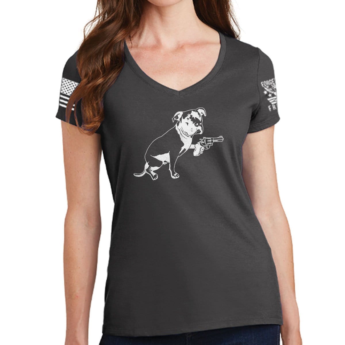 Ladies TYM Turnip Dog V-Neck T-shirt Style001