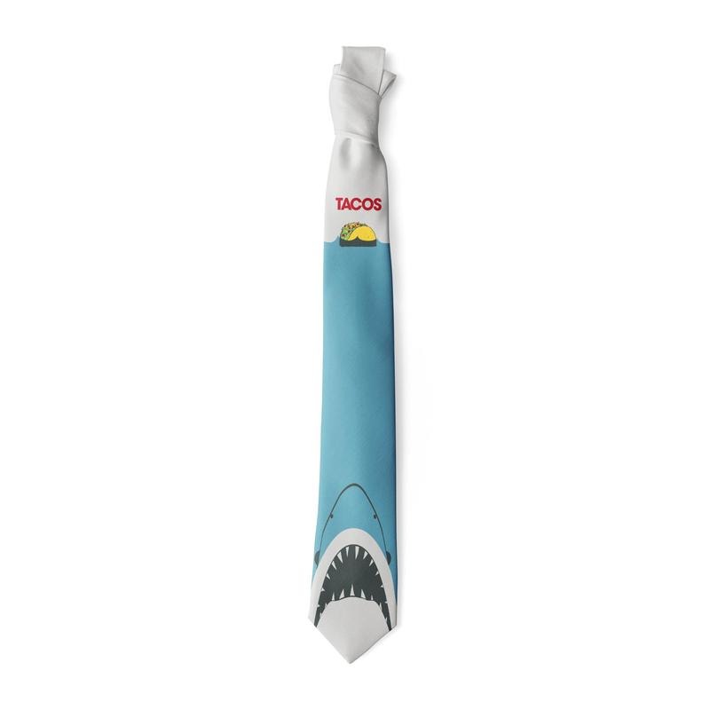 Taco Shark Necktie Funny Ties for Men Shark Tie Mens Novelty Neckties Taco Necktie Funny Ties