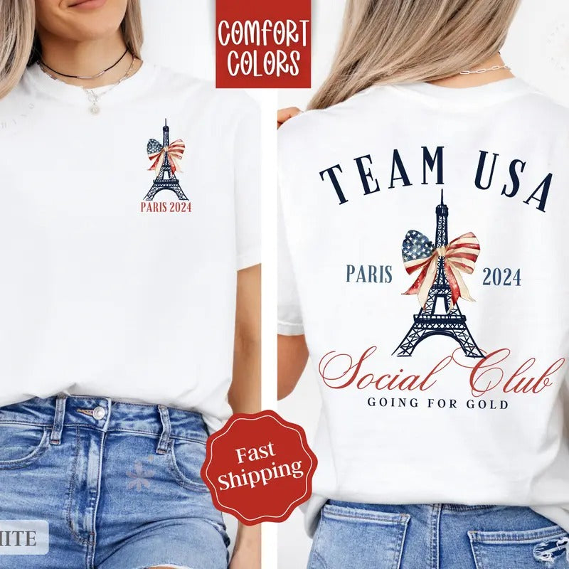 Team USA Shirt Comfort Colors, Summer Olympics USA Gymnastics Shirt, Paris Olympics 2024 Tshirtstyle{n002}3