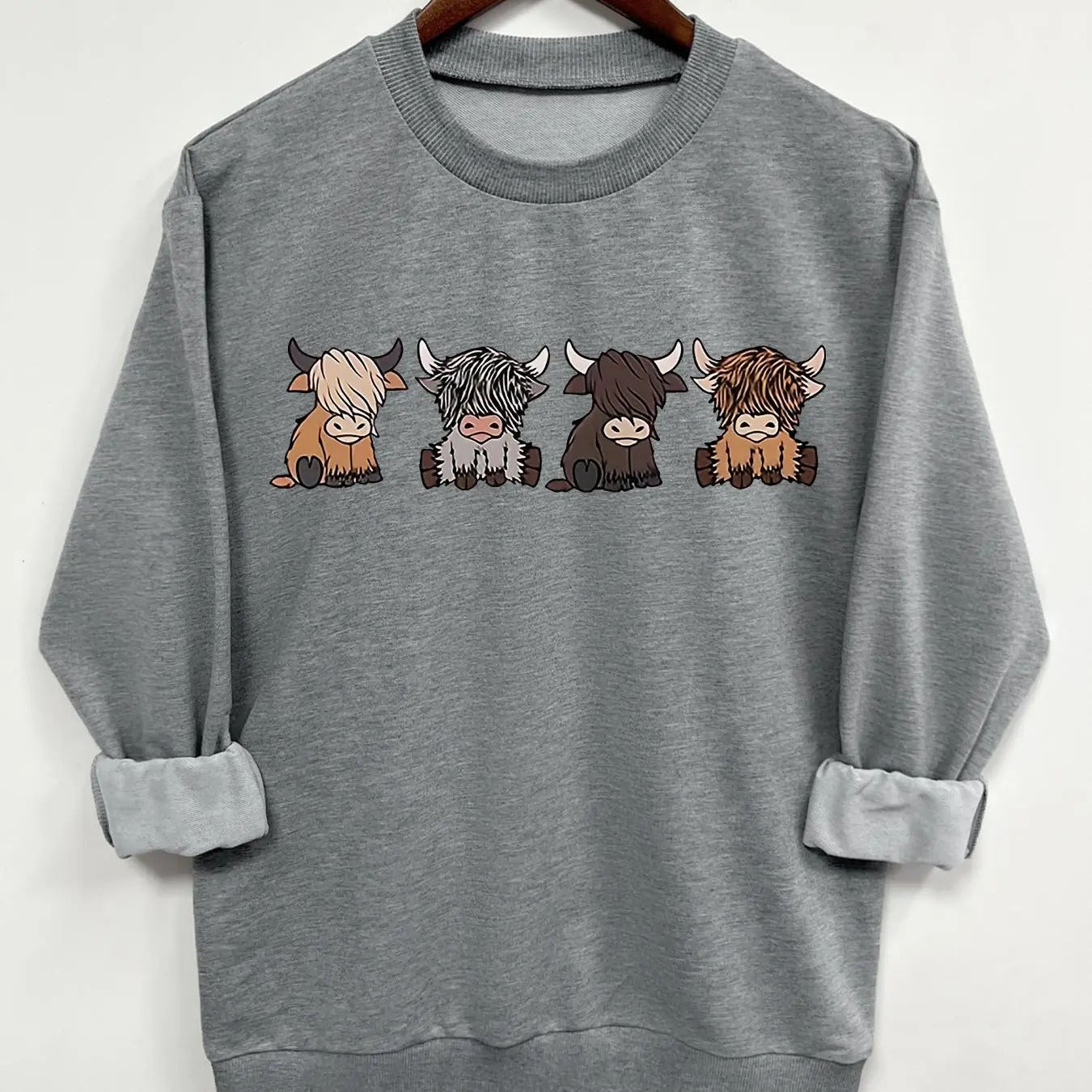 Teen Girl's Cartoon Animal Print Crew Neck Sweatshirt, Casual Long Sleeve Pullover for Daily Wear, Clothing for All Seasons