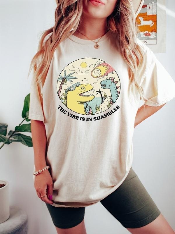 The Vibes Are In Shambles Shirt, Funny Meme Shirt, Funny Sarcastic Shirt, Vintage Shirt, Mental Health Shirt, Big Bang Dinosaur Shirt, Giftsstyle{n002}2